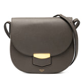 セリーヌ トロッター スモール ショルダーバッグ グレー レザー レディース CELINE 【中古】